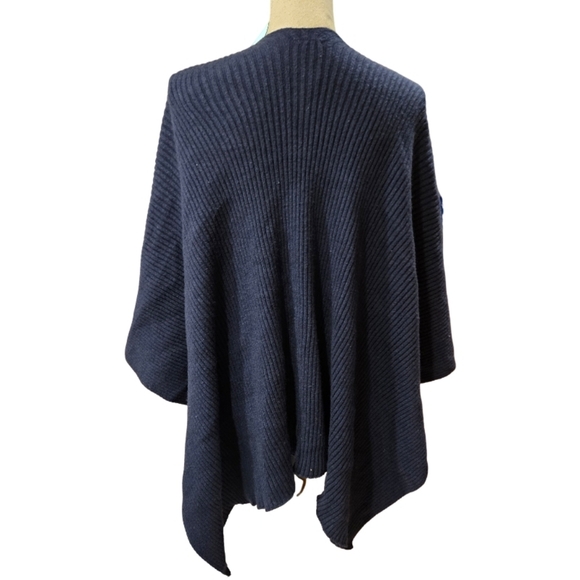 Time And Tru Navy Blue Women's Poncho - Picture 6 of 7